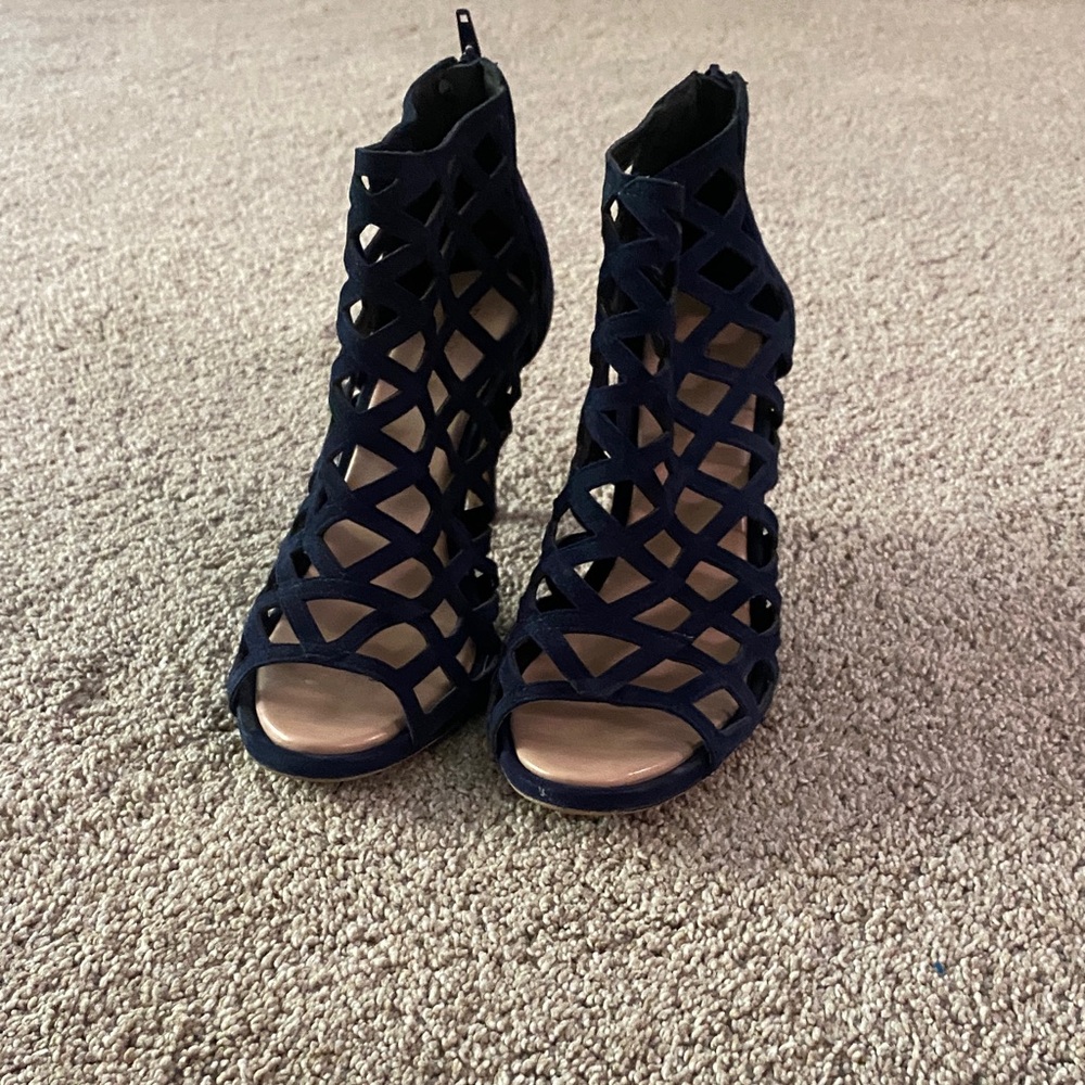 Sole Society Navy Cutout Heels